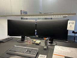 2 stk. NEOVO 27" skærme, tastatur, mus og dockingstation