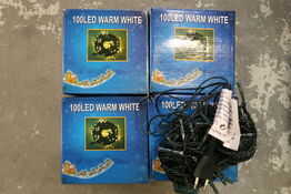 8 pk. LED lyskæder, 100LED varm hvid