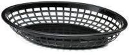 133 stk. Kurv fastfood oval B235 x D150 mm sort Polyethylen