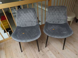 2 stk. Spisebordsstole i velour