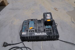 Dobbelt lader med batteri MAKITA