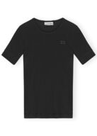 Soft Cotton Rib Short Sleeve T-Shirt GANNI Str.: M