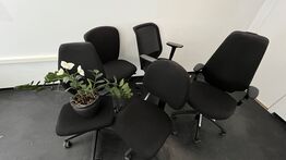 5 kontorstole + Kunstig Plante