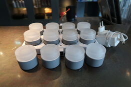 12 stk. DUNI LED lys - inkl. Docking station 