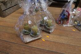 2 stk. dekorationer med stearinlys