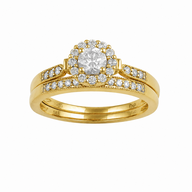 ( 2 ) guldringe 14 kt guld med 0,63 carat naturlig diamant