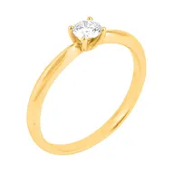Guldring i 18 kt med 0,15 Carat naturlig diamant