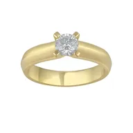 Solitaire ring i guld 14 kt med naturlig diamant