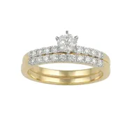 14 kt guld ringe (2) med naturlige diamanter