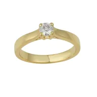 Guldring i 18 kt med 0,15 Carat naturlig diamant