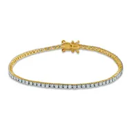 Tennisarmbånd i 18 kt. Guld, med 2.00 ct. brillantslebne naturlige diamanter.