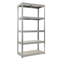 2 stk. Work-it stålreol med 5 træhylder 1800×900×300 mm galvaniseret