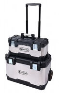 Tactix 2 in 1 Rolling Tool Box Set Silver and Black 