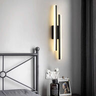 2 stk. Væglampe Sort LED 16W