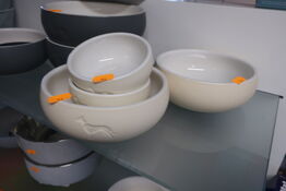 4 stk. foder/vandskåle