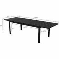 Lakewood udtræksbord 95 x 230/287 cm. Sort 