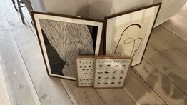 4 Billeder i trærammer