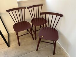 3 Rødbrune Stole KVIST FDB Møbler