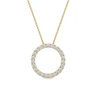 Halo vedhæng i 14 kt guld med kæde