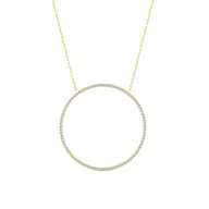 Halo vedhæng i 14 kt guld med kæde