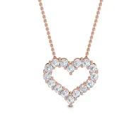 Kæde i guld med diamant hjerte