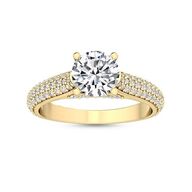 Guldring med stor flot diamant centersten