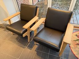 2 stk. Hans J. Wegner Lænestol GE 290 Eg MOMSFRI