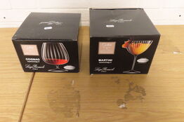 4 stk. Cognacglas + 4 stk. Martini glas