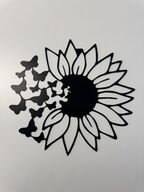 2 stk. Pladevægdekoration - Metalblomst til vægmontering