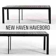 New Haven udtræksbord med 8 stk Mallorca havestole - sort