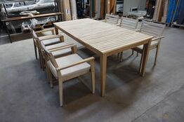 Lugo havemøbelsæt med 6 stole - akacietræ 