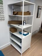 Reole med Skab, med skydedøre, hvid  - IKEA TROTTEN