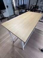 2 stk. MITTZON Konferencebord, birketræsfiner/hvid & sort - IKEA