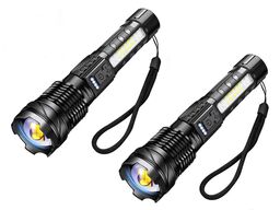 2 Stk. Kraftig lommelygte, opladelig.