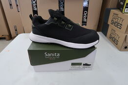 1 Par Sanita | Prenit sikkerhedssko | Sort/hvid | 48 Model nr: 1666844