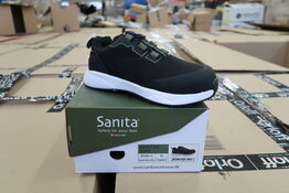 1 Par Sanita | Prenit sikkerhedssko | Sort/hvid | 36 Model nr: 1666832