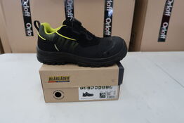 1 Par Blåkläder | Storm sikkerhedssko | Sort/neon gul | 39 Model nr: 1756929