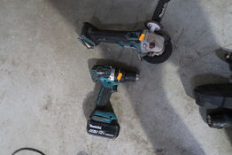 2 stk. akku håndværktøj MAKITA DHP484, DGA506 med 2 stk. batterier