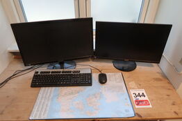 Lenovo PC + 2 stk. Skærme & tastatur 
