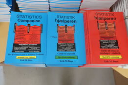 60 stk. bøger statistik hjælperen blå, rød og statistics companion