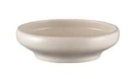 16 stk. Skål på fod stentøj råhvid 165 mm Rustik