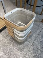 8 stk. indkøbskurve m. træhåndtag