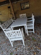 Havebord med bænk og 4 stk. stole JUTLANDIA
