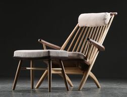 Hvilestol m/skammel. Design: Tateishi Shoiji