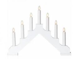 6 stk. 7-armet Lysestage hvid 230v, 38cm bred & 30cm høj
