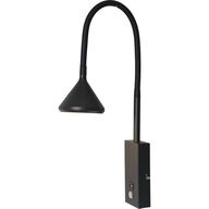 LIGA BRASSO SORT LED OG USB VÆGLAMPE