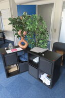 2 stk reoler med indhold samt 2 stk planter