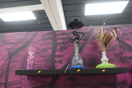 Vandpibe samt 2 stk. vaser