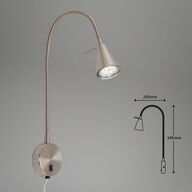 4 stk. casalux led Sengelampe med fleksibel arm i krom(ubrugt)