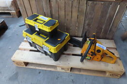 Motorsav + 2 stk. værktøjskasser uden indhold